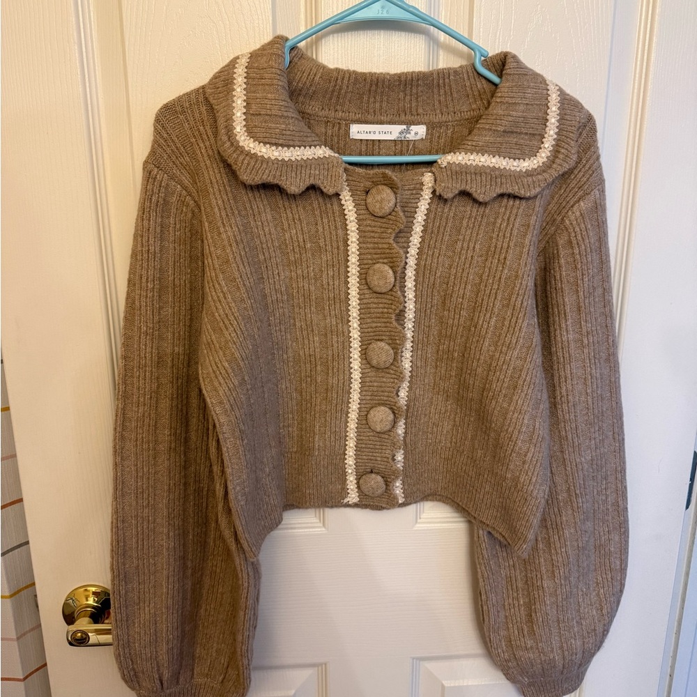 Altar'd State Tan Knit Cardigan